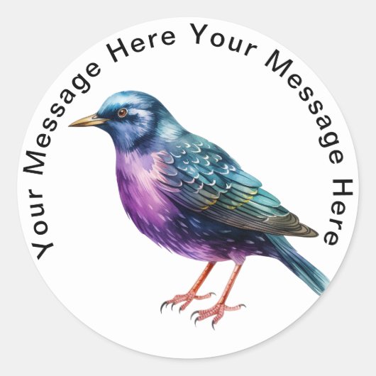 European Starling Ronde Sticker (Voorkant)