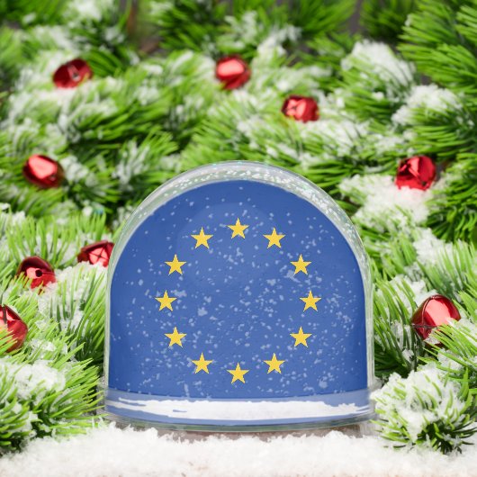 European Union flag snow globe with custom photo Sneeuwbol (Kerstmis)