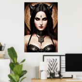 European women demon Lord | AI Art Poster (Thuiskantoor)