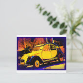 European Yellow Classic Car Briefkaart (Staand voorkant)