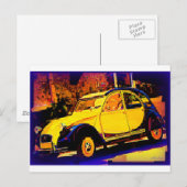 European Yellow Classic Car Briefkaart (Voorkant / Achterkant)