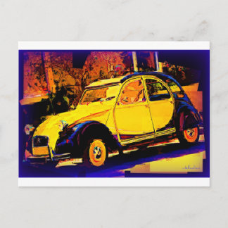 European Yellow Classic Car Briefkaart