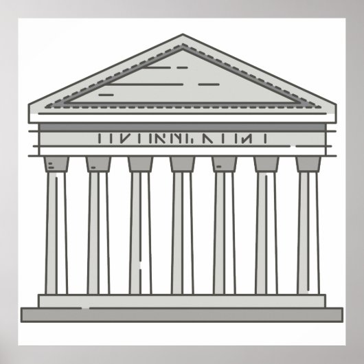 Europees antieke romanpantheontempel WorldLandmark Poster (Voorkant)