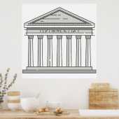 Europees antieke romanpantheontempel WorldLandmark Poster (Keuken)