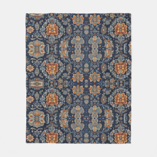 Europees bloemmotief fleece deken (Voorkant)
