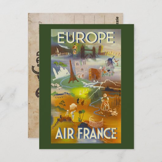 Europees Briefkaart voor reizen (Voorkant / Achterkant)