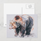 Europees bruin Beer 2001 Briefkaart (Voorkant / Achterkant)