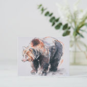 Europees bruin Beer 2001 Briefkaart (Staand voorkant)