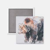 Europees bruin Beer 2001 Magneet (Voorkant / Achterkant)