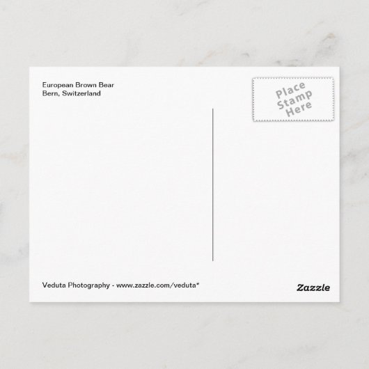 Europees bruin Beer in het Bern Beer Park Briefkaart (Achterkant)
