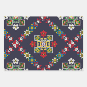 Europees folkpatroon Inpakpapier Vel