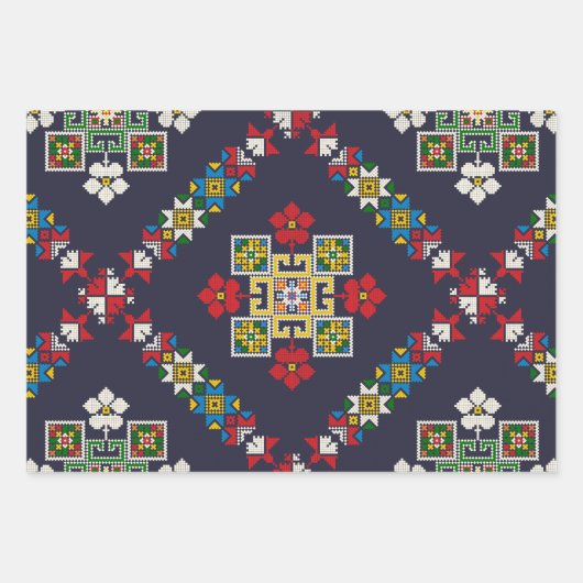  Europees folkpatroon Inpakpapier Vel (Voorkant)
