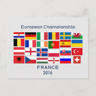 Europees kampioenschap voetbal Football 2016 Briefkaart