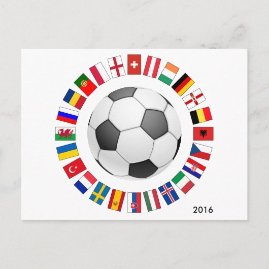 Europees kampioenschap voetbal Football 2016 Briefkaart (Voorkant)