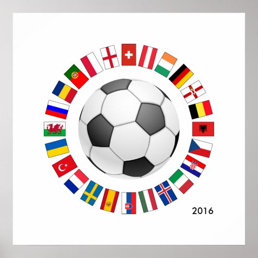 Europees kampioenschap voetbal Football 2016 Poster (Voorkant)