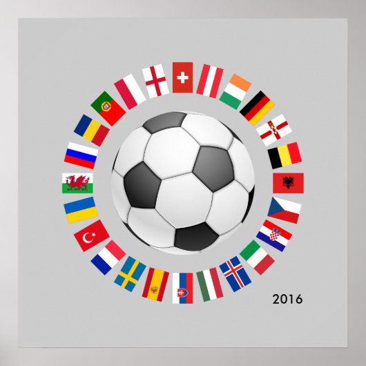 Europees kampioenschap voetbal Football 2016 Poster (Voorkant)