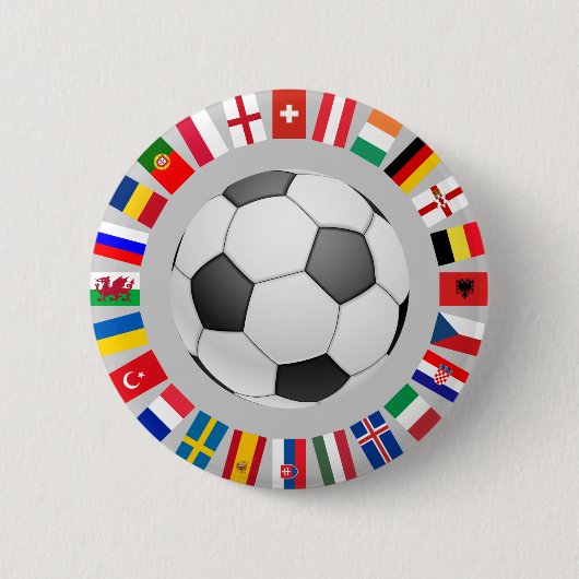 Europees kampioenschap voetbal Football 2016 Ronde Button 5,7 Cm (Voorkant)