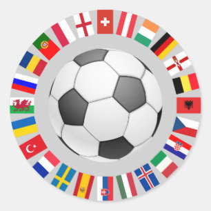 Europees kampioenschap voetbal Football 2016 Ronde Sticker
