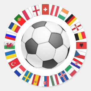 Europees kampioenschap voetbal Football 2016 Ronde Sticker