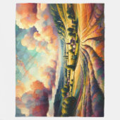 Europees kleurrijk Abstract impressionistisch land Fleece Deken (Voorkant)