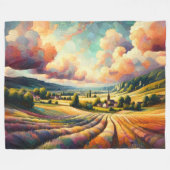 Europees kleurrijk Abstract impressionistisch land Fleece Deken (Voorkant (Horizontaal))