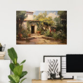  Europees klooster olieverfschilderij Poster (Thuiskantoor)