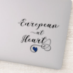 Europees op het hart, Europa, eurofiel Sticker