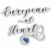 Europees op het hart, Europa, eurofiel Sticker (Voorkant)
