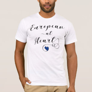 Europees op het hart, Europa, eurofiel T-shirt