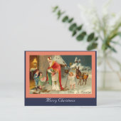 Europees Santa Saint Nicolas en Kinder Afbeelding Briefkaart (Staand voorkant)
