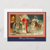 Europees Santa Saint Nicolas en Kinder Afbeelding Briefkaart (Voorkant / Achterkant)