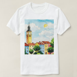 Europees stadsgezicht t-shirt