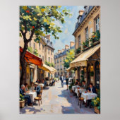 europees straatcafé poster (Voorkant)