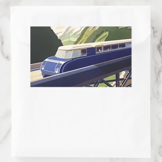  Europees treinverkeer Rechthoekige Sticker (Tas)