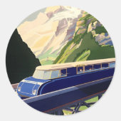  Europees treinverkeer Ronde Sticker (Voorkant)