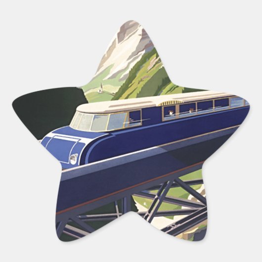  Europees treinverkeer Ster Sticker (Voorkant)