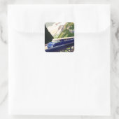 Europees treinverkeer Vierkante Sticker (Tas)