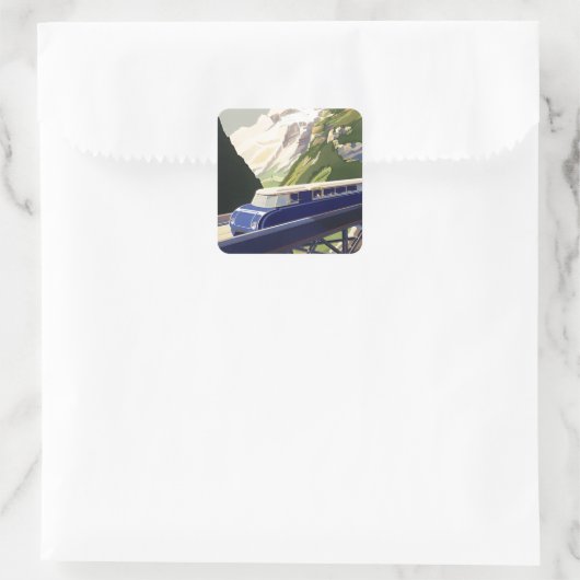 Europees treinverkeer Vierkante Sticker (Tas)