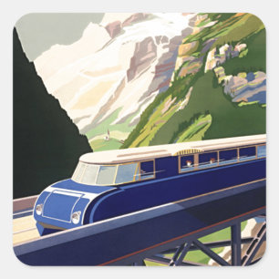  Europees treinverkeer Vierkante Sticker