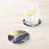  Europees treinverkeer Zandsteen Onderzetter (Zijkant)