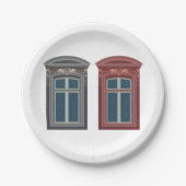 Europees venster  architectonische kunst papieren bordje (Voorkant)