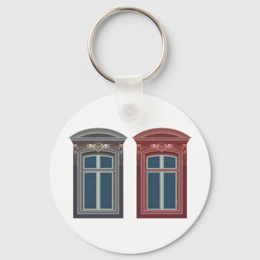 Europees venster  architectonische kunst sleutelhanger (Achterkant)