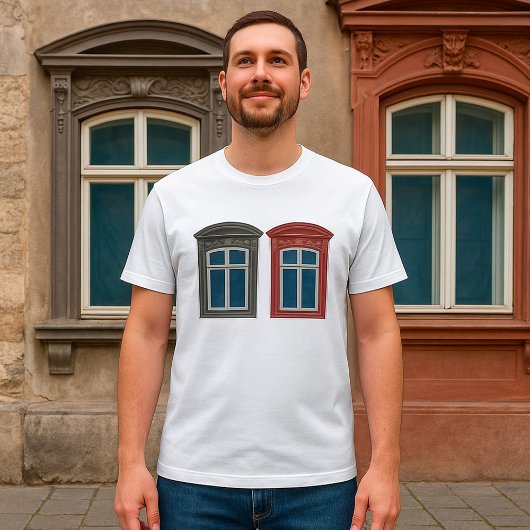 Europees venster architectonische kunst t-shirt