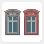 Europees venster  architectonische kunst vierkante sticker (Voorkant)