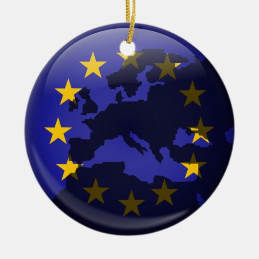 Europees Wereldbol Keramisch Ornament (Voorkant)