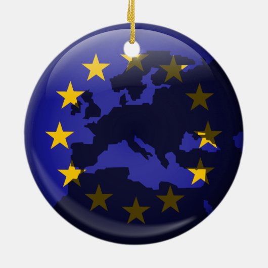 Europees Wereldbol Keramisch Ornament (Achterkant)