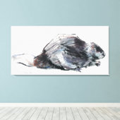 Europese bever canvas afdruk (Insitu (Houten vloer))