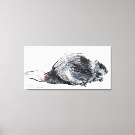Europese bever canvas afdruk (Voorkant)