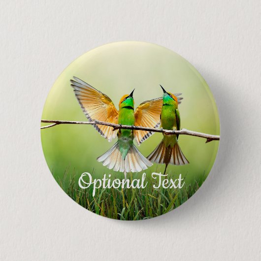 Europese bijeneter-kleurige vogel ronde button 5,7 cm (Voorkant)