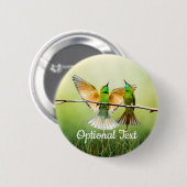 Europese bijeneter-kleurige vogel ronde button 5,7 cm (Voorkant /achterkant)